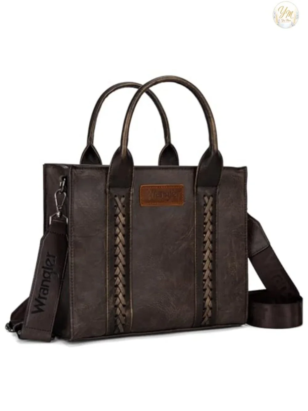 Faux Leather Tote Bag Satchel Handbag Crossbody Purse Top Handle Whipstitch